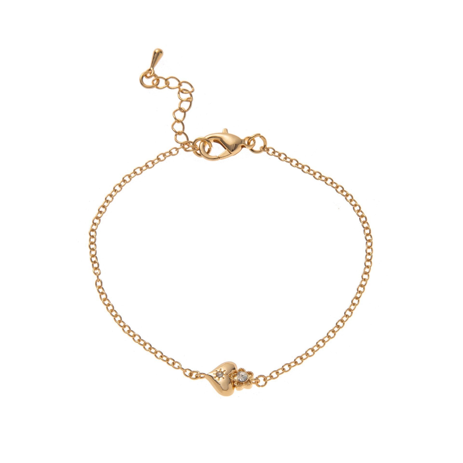 Simple Gold Plated Star Flower Chain Bracelet 6W6JBR530