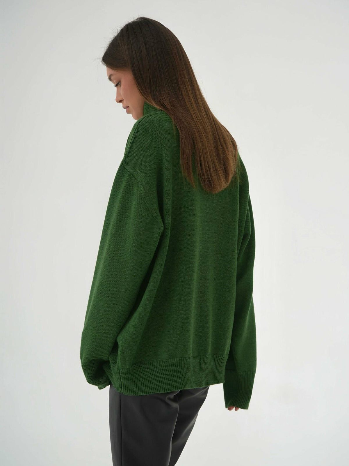 High Collar Loose Sweater - DippedShop Wholesale - #7459