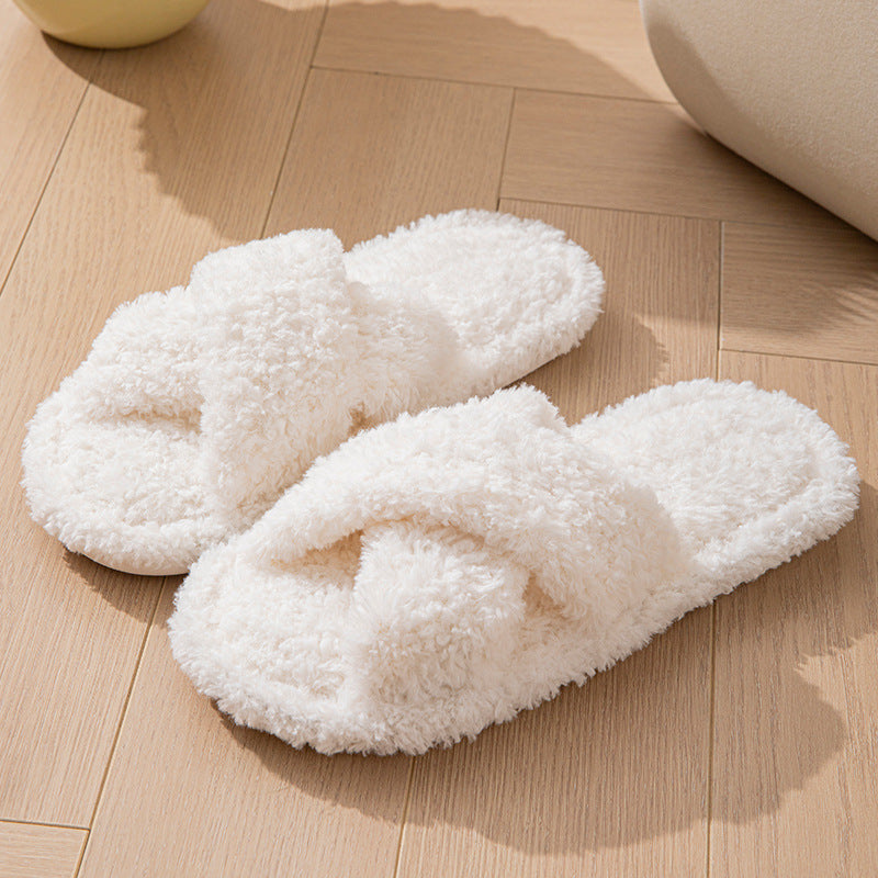 Cross Band Wool Slippers - DippedShop Wholesale - #5763