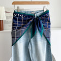 Minimalist Striped Cashew Waist Belt Silk Scarf MK2BLW6W6NSI70