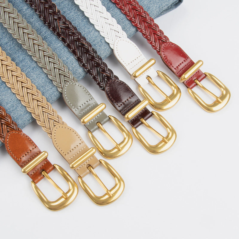 Casual Braid Woven Leather Ski - DippedShop Wholesale - #2387