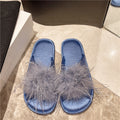 Fluffy Feather Slide Slippers - DippedShop Wholesale - #2179