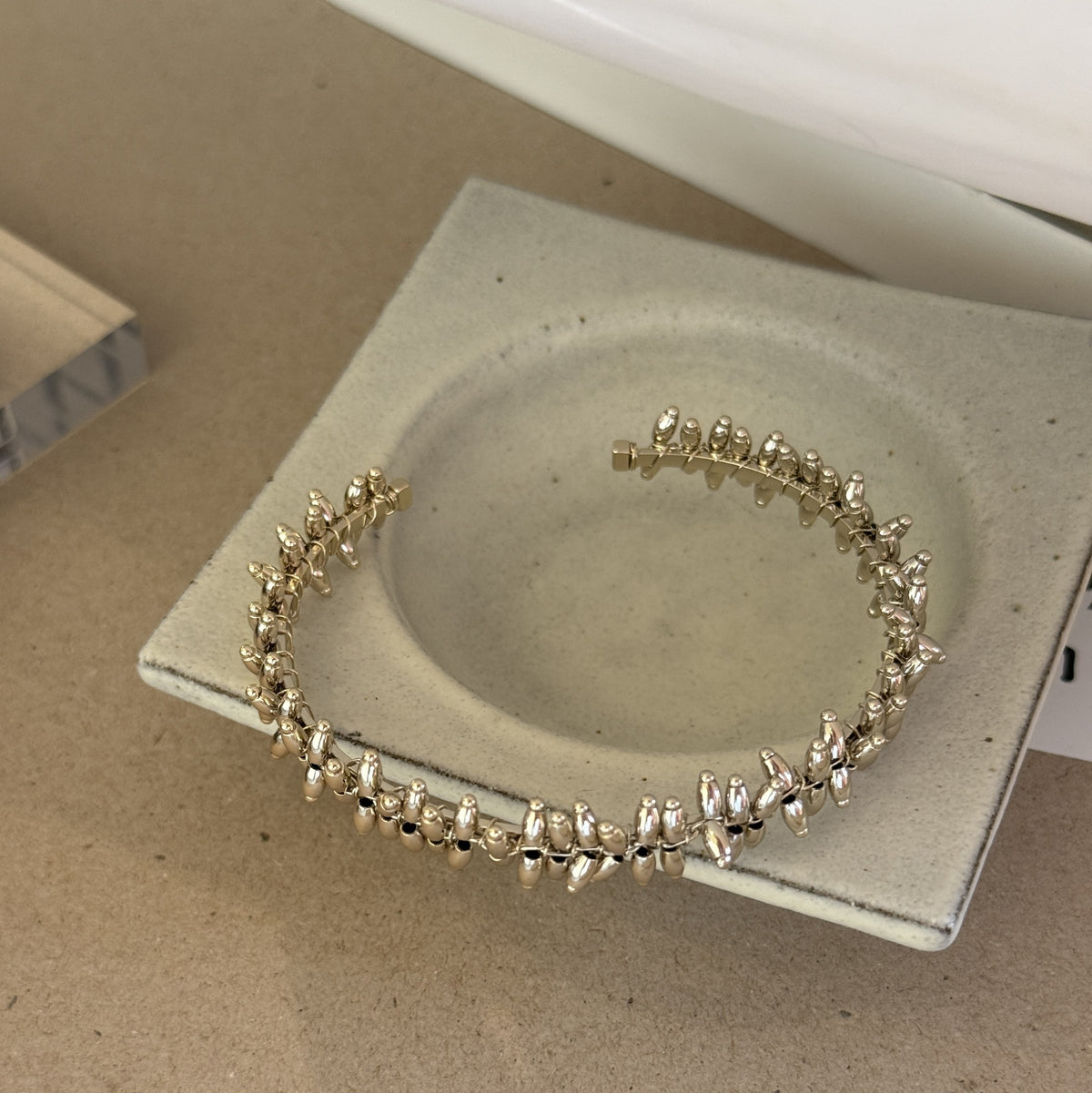 Elegant Solid Color Crystal Open Cuff Bracelet 6W6JBR579