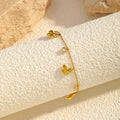 Minimalist Cubic Zirconia Gold Plated Chain Bracelet 6W6JBR522
