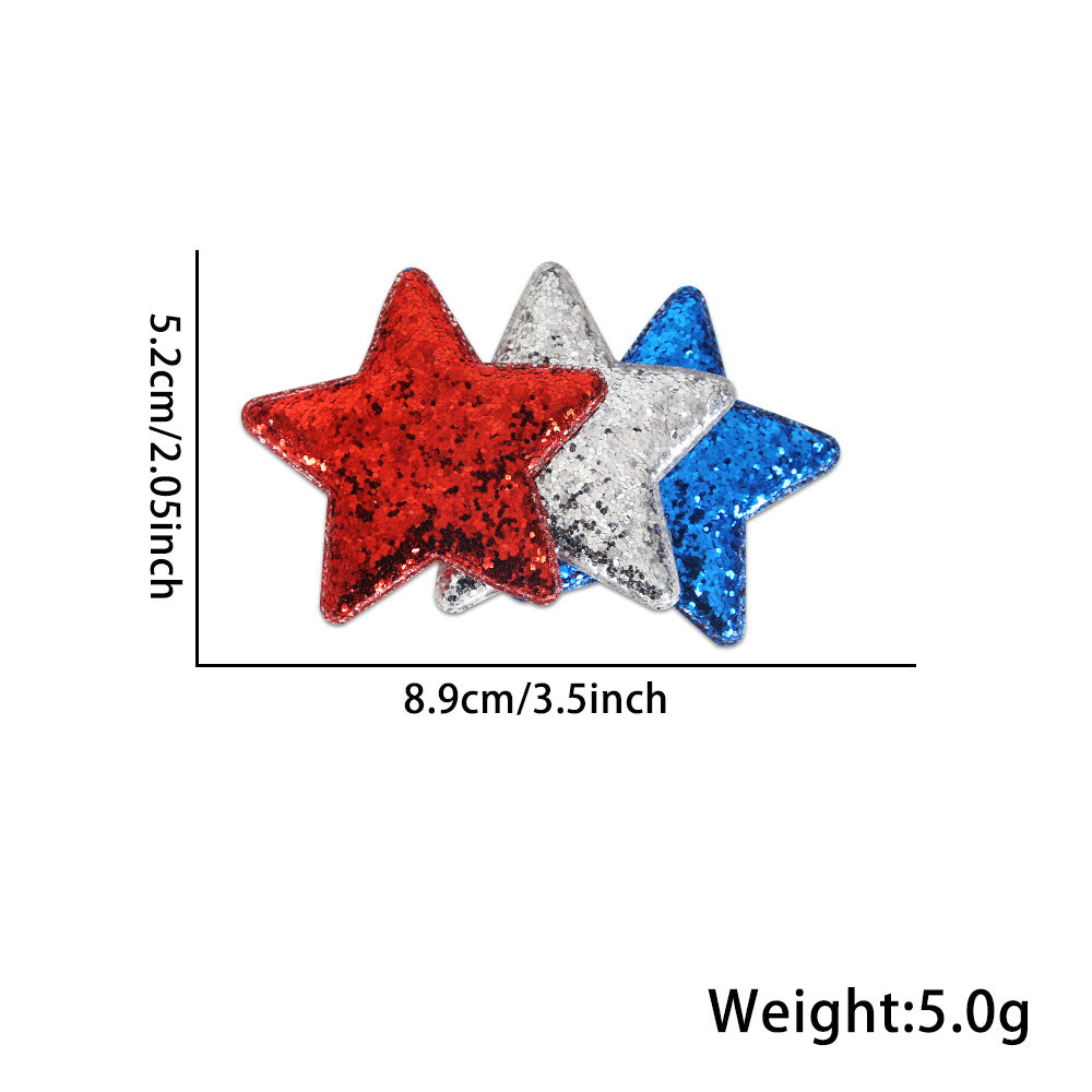 Exquisite Solid Color Sequin Star Hair Clip 8AS6HCP72L