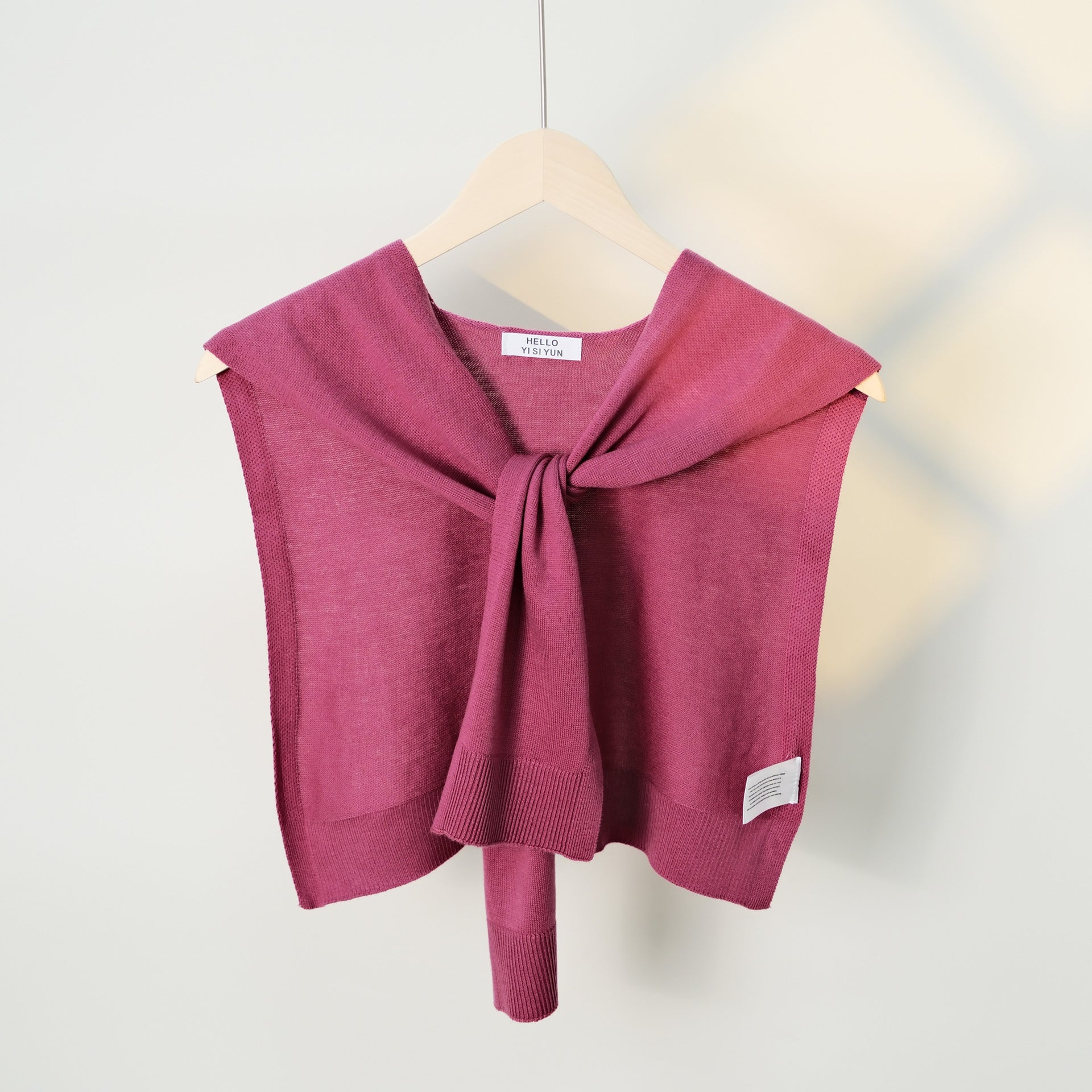 Casual Solid Color Sweater Knit Shawl Wrap 6W6NSC60