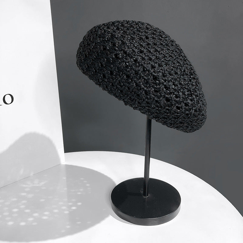 Simple Hollow Out Crochet Thin Beret Hat MK2CK6W6HAT65