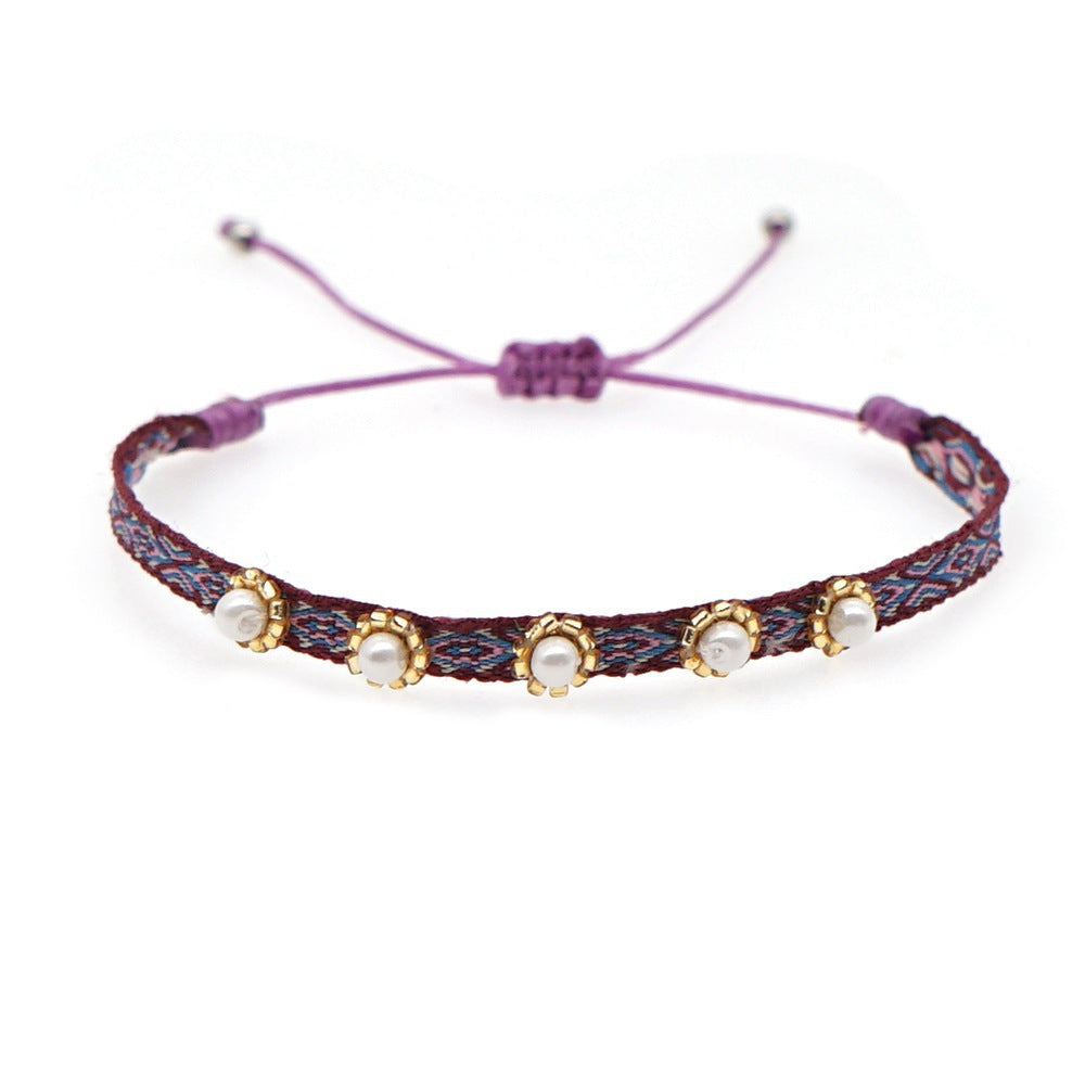 Handmade Seed Bead Braided Adjustable Bracelet 6W6JBR475
