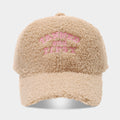 Fashion Bowknot Embroidery Lamb Wool Baseball Cap 6W6HAT526