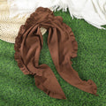 Fashion Solid Color Ruffled Trim Triangle Headscarf MK2BK6W6HHS13