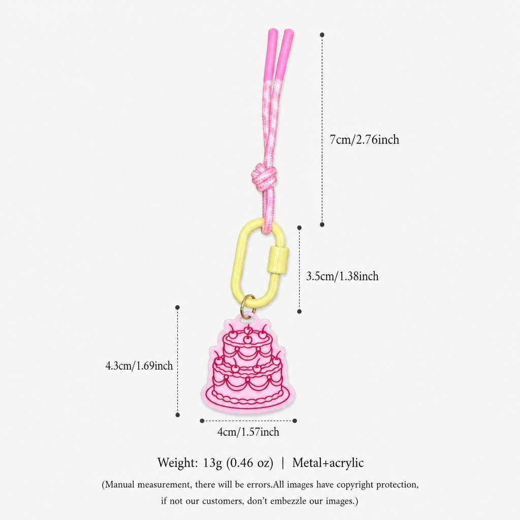 Funny Cake Pendant Keychain Bag Charm 6W10BBC342