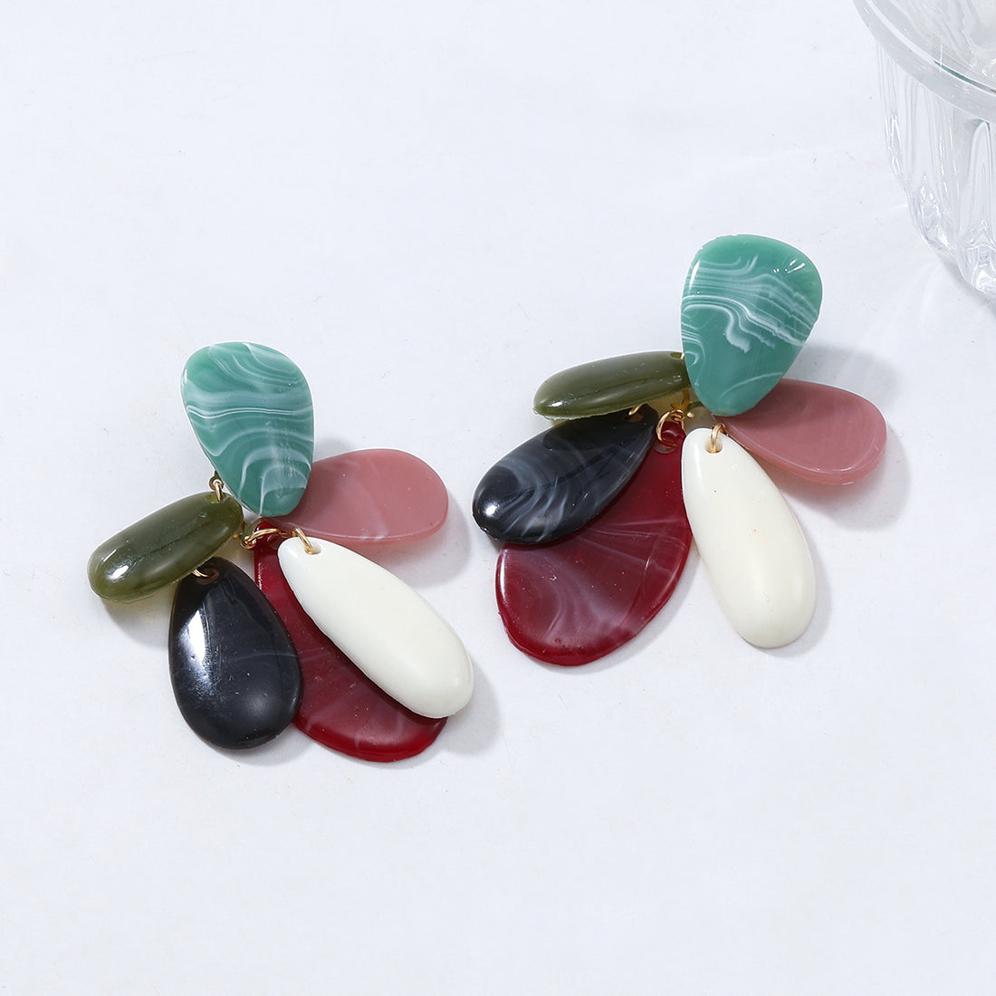 Color Block Geometric Splicing Stud Earring DP25F801