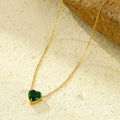 Cubic Zirconia Heart Pendant Choker Necklace 6W6JNC392L