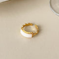 Stylish Gold Plated Diamond Open Ring 8ZA6JRG120T