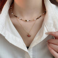 Vintage Irregular Tiger Eyes Stones Necklace 6W6JNC909