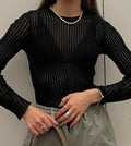 See Through Knit Top - DippedShop Wholesale - #6595