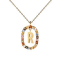 Colorful CZ Letter Pendant - DippedShop Wholesale - #7907