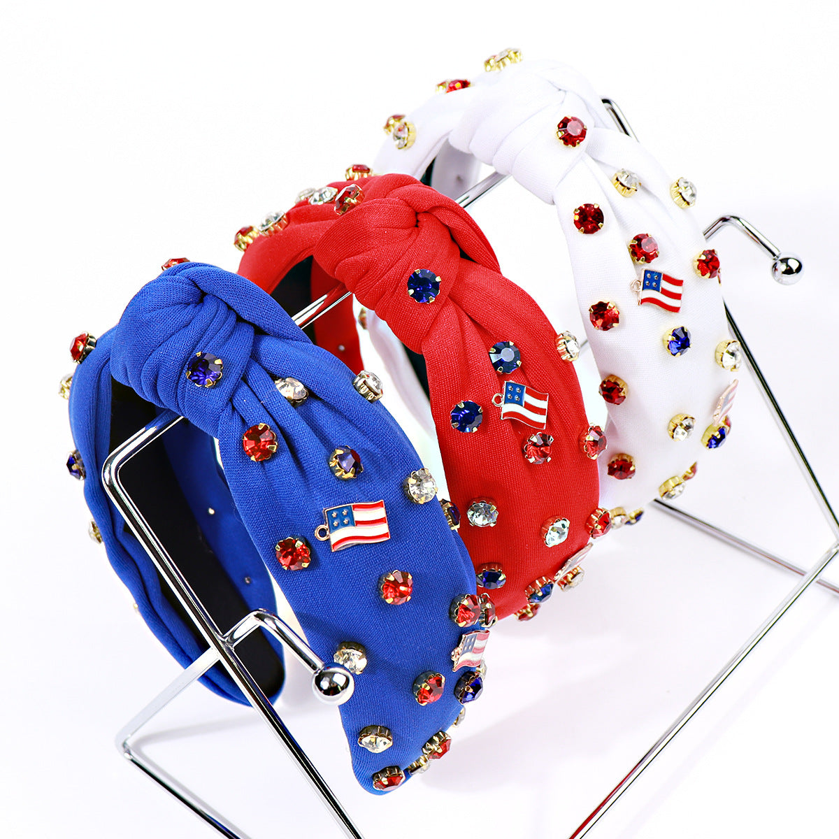Stylish Solid Color Knotted Rhinestones Hair Band 8AS6HBD59T