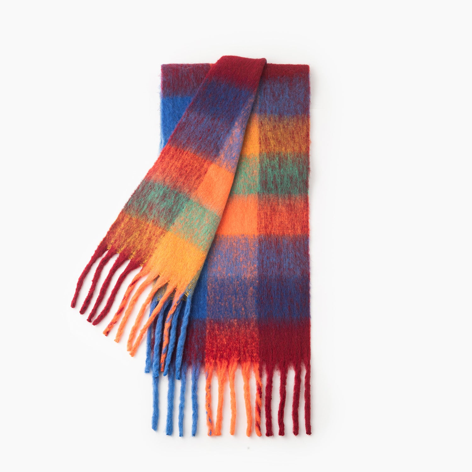 Colorful Plaid Tassel Warm Scarf 6W6NSW275