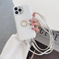 Solid Color Faux Leather Crossbody Wallet iPhone Case 6Z13HPC200