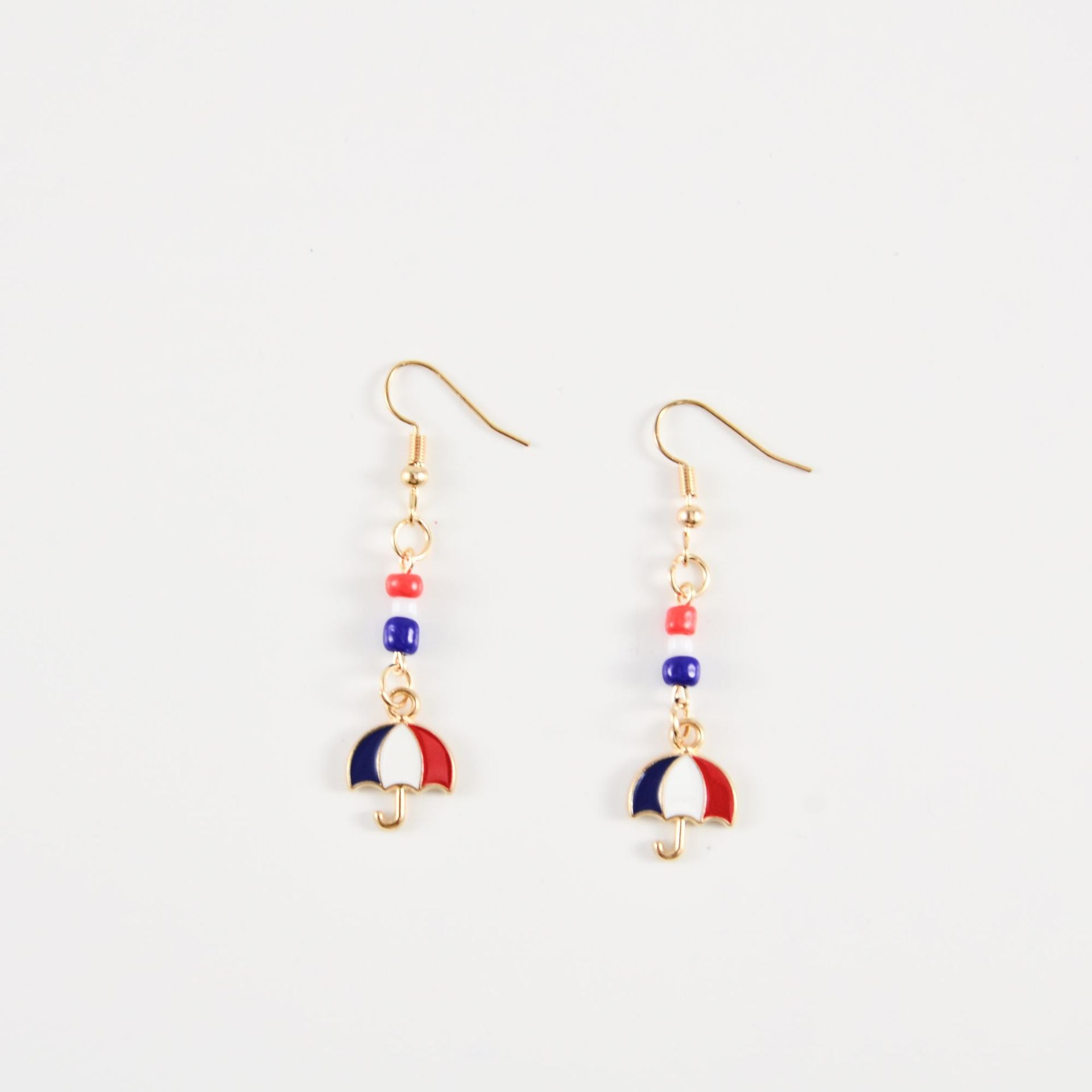 Vintage USA Flag Boot Pendant Beaded Dangle Earring 8ZA6JER190L