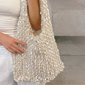 Casual Handmade Woven Hollow Beaded Shoulder Bag 8BW6BBG420