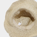 Bow Knot Hollow Crochet Straw Bucket Hat 8BK6HAT178L