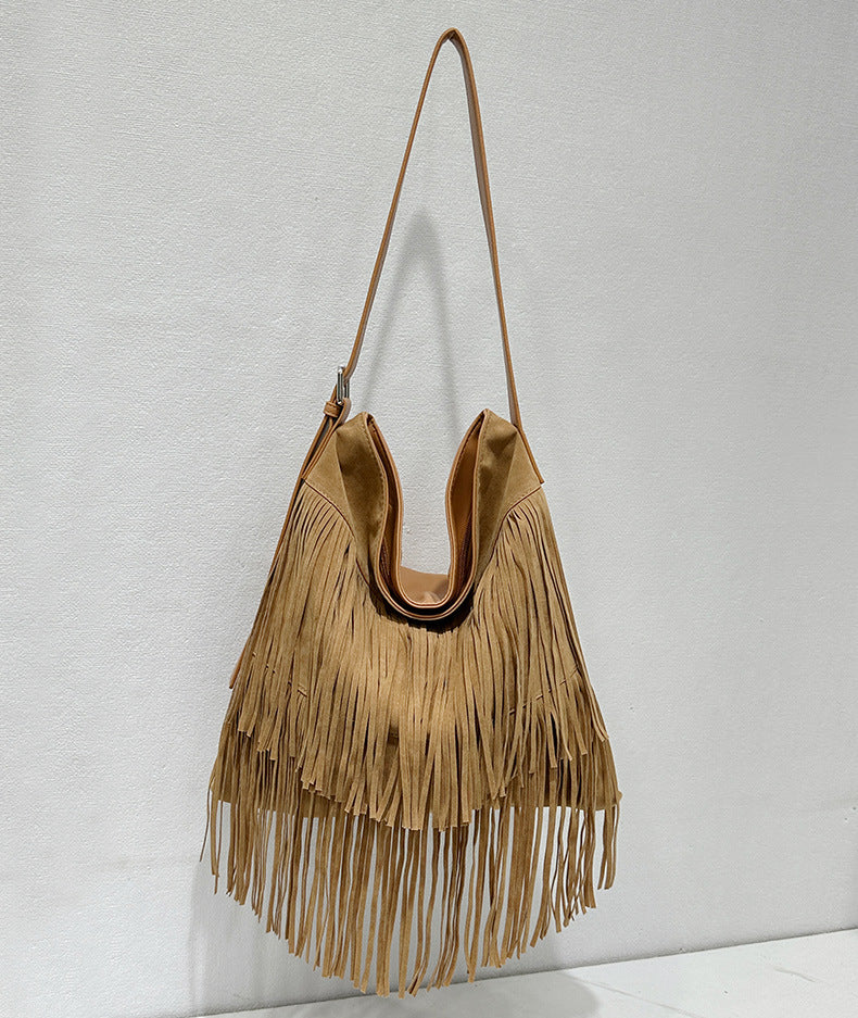 Trendy Fringe Large Capacity Hobo Shoulder Bag 6W10BBG2359