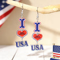 Stylish USA Flag Bowknot Pendant Hook Earring 8ZA6JER184L