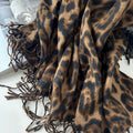 Leopard Print Tassel Scarf - DippedShop Wholesale - #1987