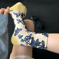 Floral Embossed Slouch Socks - DippedShop Wholesale - #8579