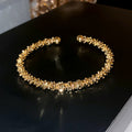 Elegant Emerald Rhinestones Hollow Open Bracelet 6W6JBR717