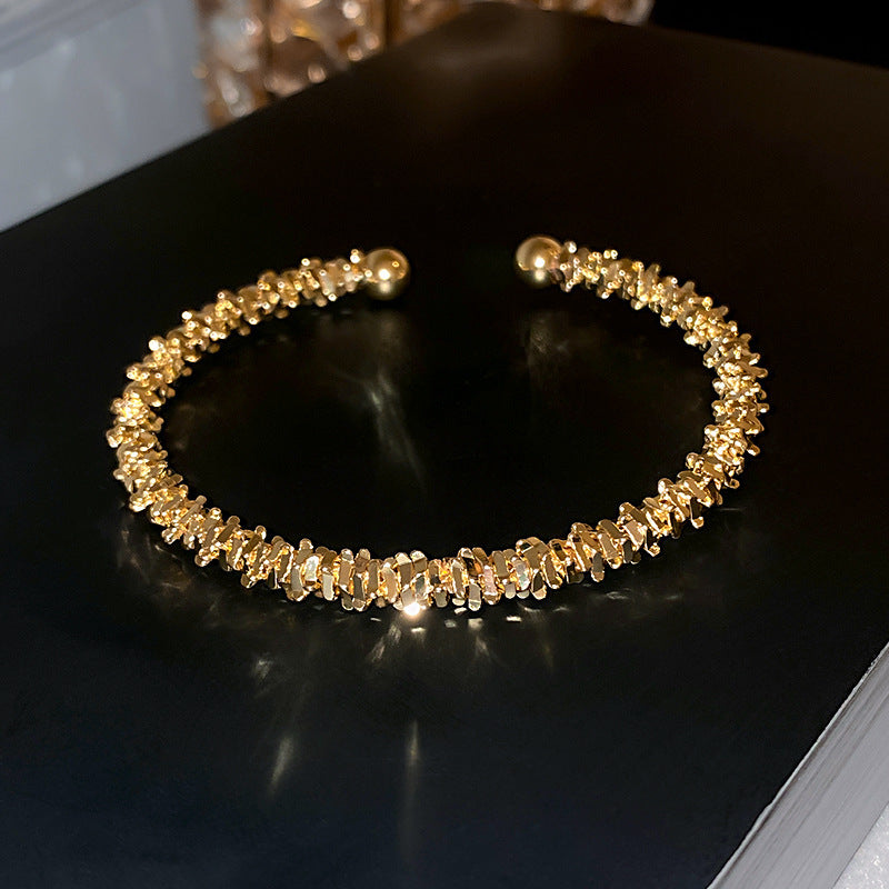 Elegant Emerald Rhinestones Hollow Open Bracelet 6W6JBR717