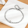 Minimalist Zirconia Double-Layered Snake Chain Anklet 8ZA6JAB07