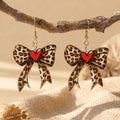 Leopard Bow Dangle Earrings - DippedShop Wholesale - #0803