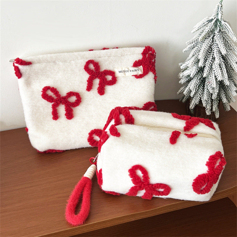 Sweet Bowknot Decor Large Capacity Cosmetic Bag 6C5CO283