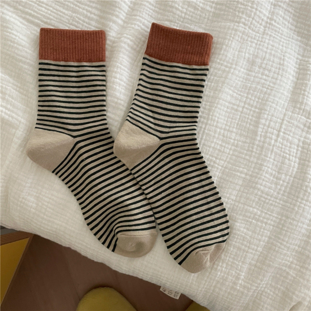 Striped Slouch Crew Socks - DippedShop Wholesale - #6227