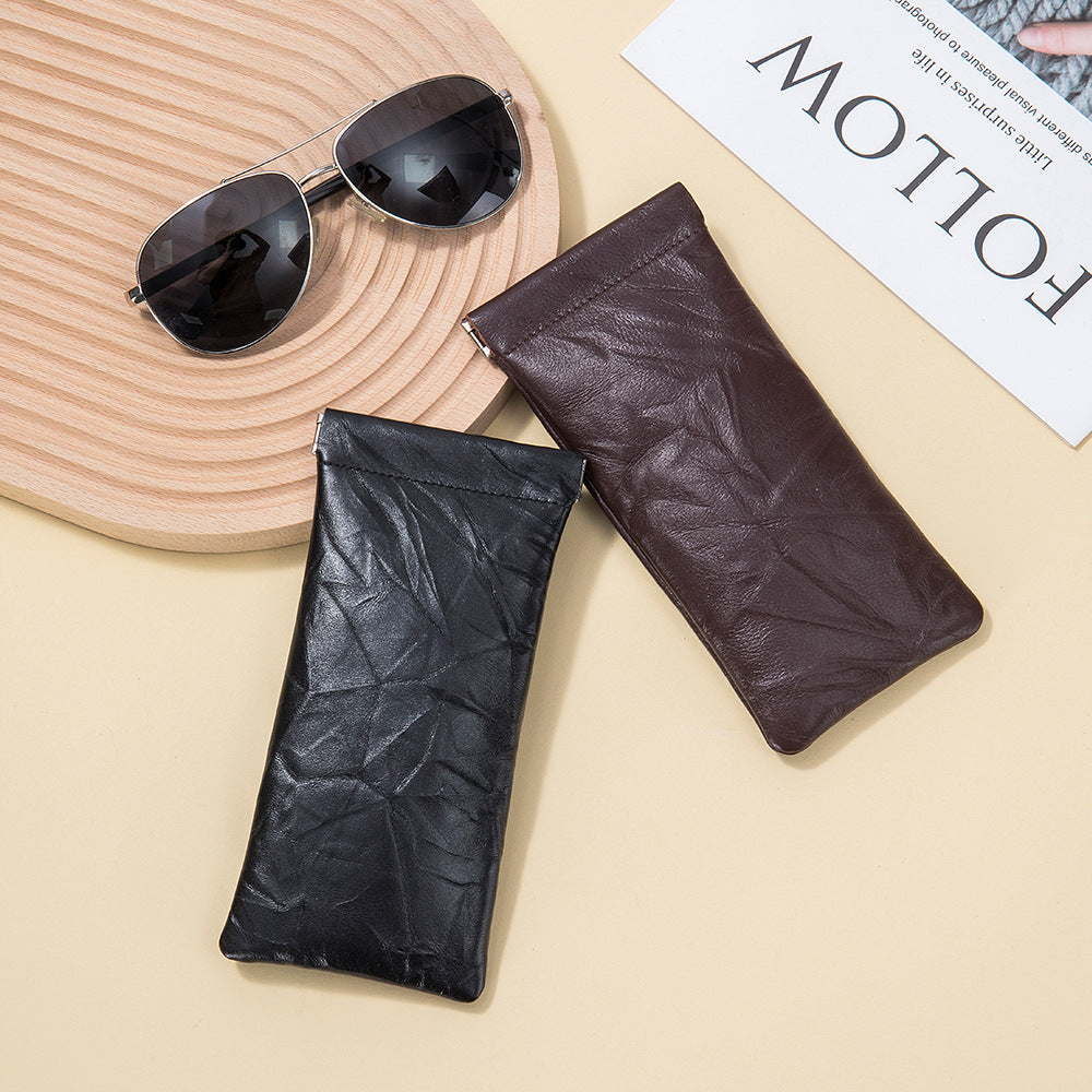 Vintage Real Leather Solid Color Sunglasses Case MK2LEC6W13HSY16