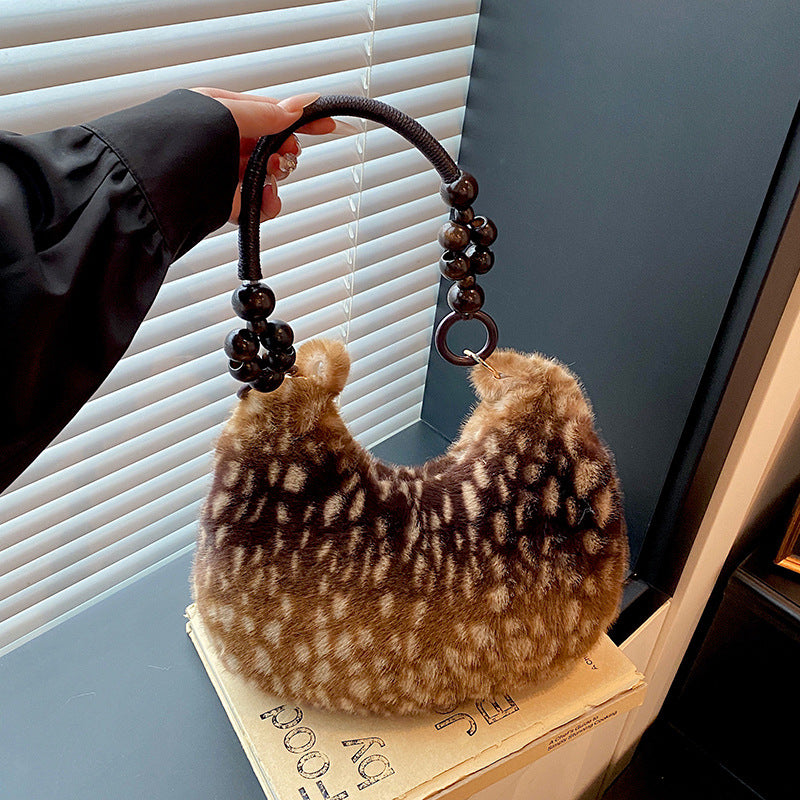 Cute Deer Pattern Flush Portable Shoulder Bag 6W10BBG1924