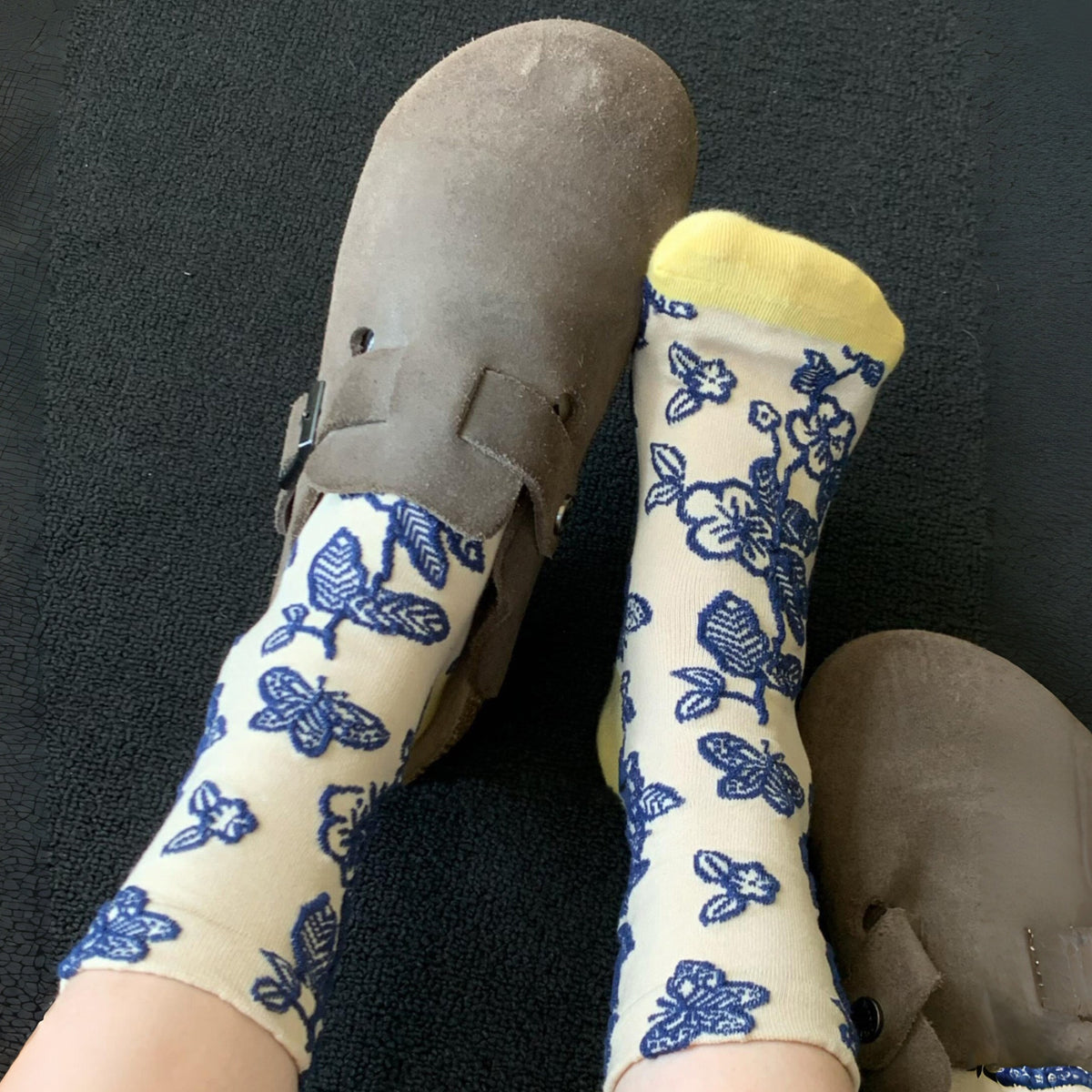 Floral Embossed Slouch Socks - DippedShop Wholesale - #5187