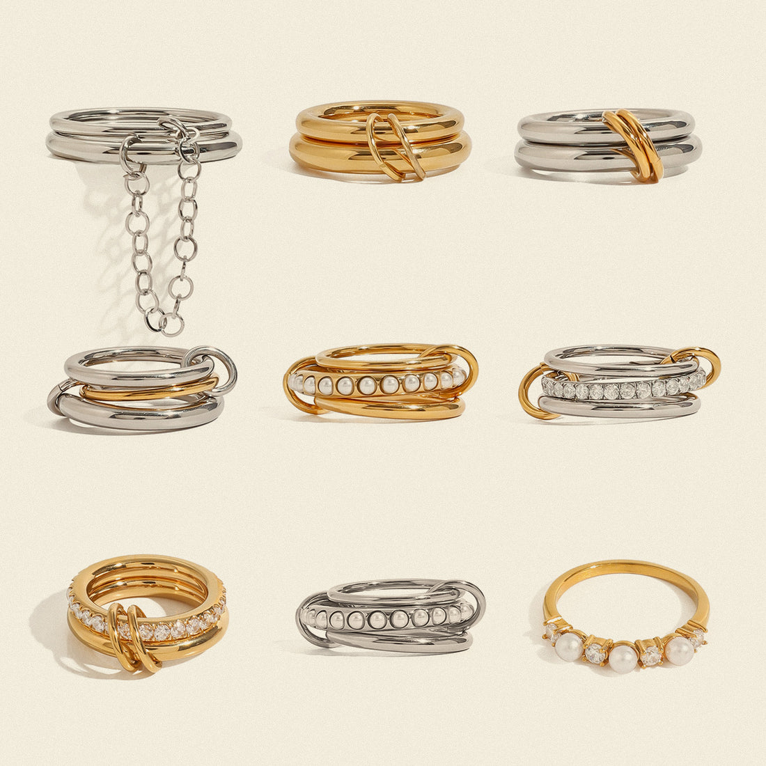 Pearl Zircon Layered Single Ring DP25F466