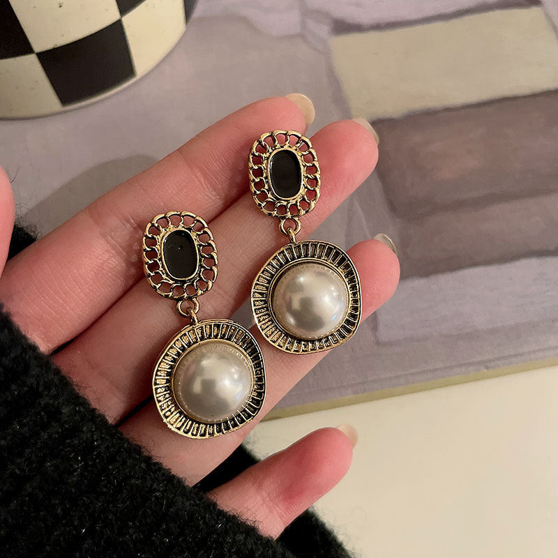 French Style Enamel Gold Plated Stud Earrings 6W6JER760