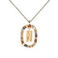 Colorful CZ Letter Pendant - DippedShop Wholesale - #4067
