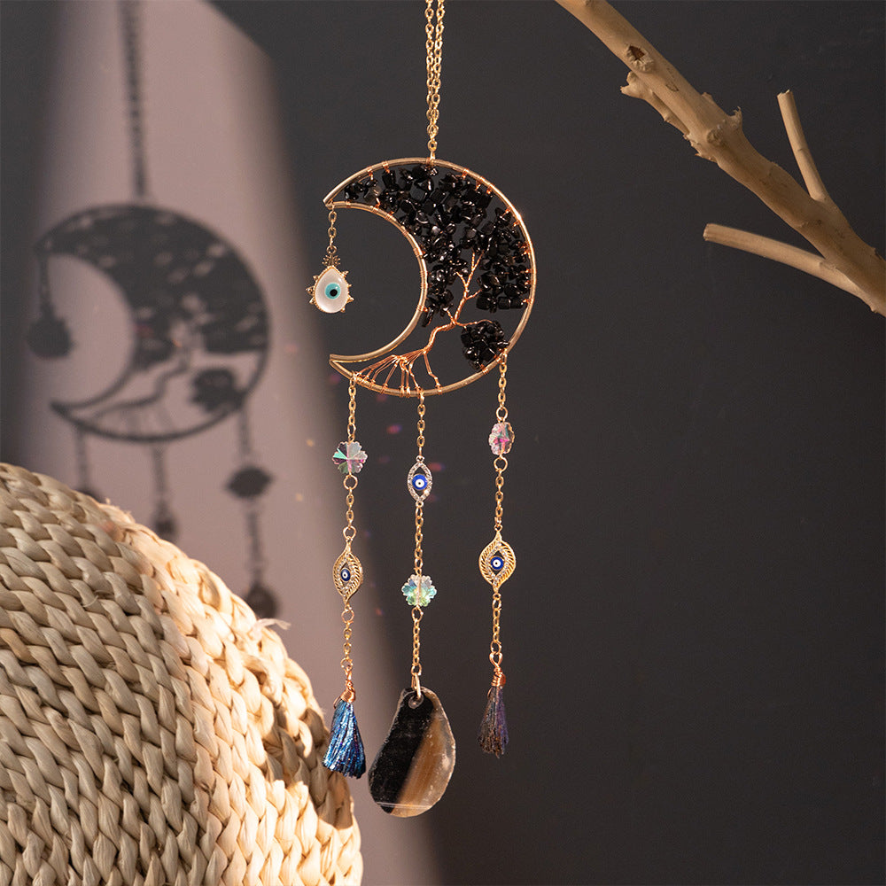 Crystal Moon Shaped Hanging Prism Suncatcher MK2CZAS6H7HLS86