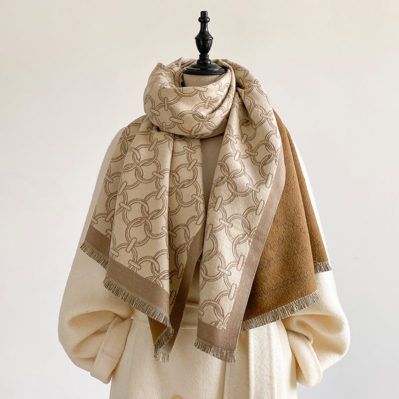 Reversible Jacquard Shawl Wrap - DippedShop Wholesale - #2611