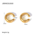 Gold Plated C-Shaped Stud Earrings - DippedShop Wholesale - #0531