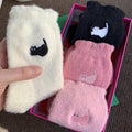 Cute Embroidered Cat Velvet Socks 6W8FSO884