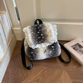 Cute Cartoon Lace Trim Fuzzy Plush Backpack 6W10BBG1955