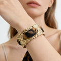 Retro Leopard Print Open Cuff - DippedShop Wholesale - #9539