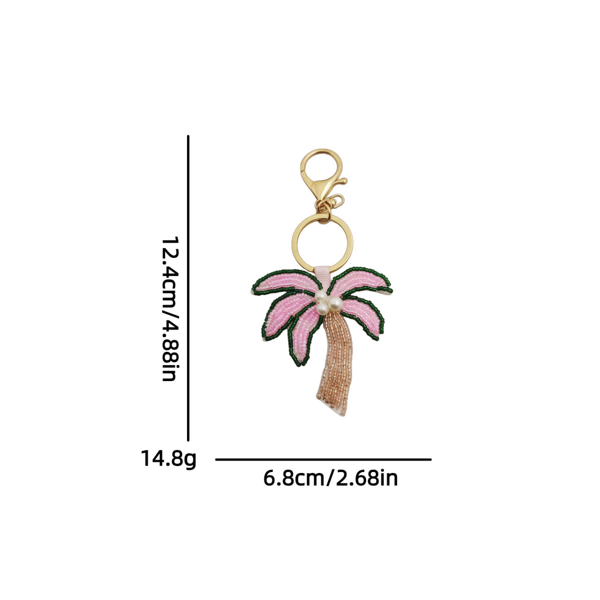 Stylish Handmade Beads Coconut Tree Pendant Keychain 6W10BBC808